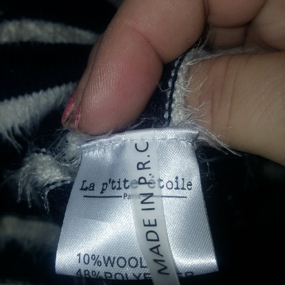 NWT Misses sz L La P'tite Etoile sweater Navy and white Stripes Classic - Picture 6 of 6